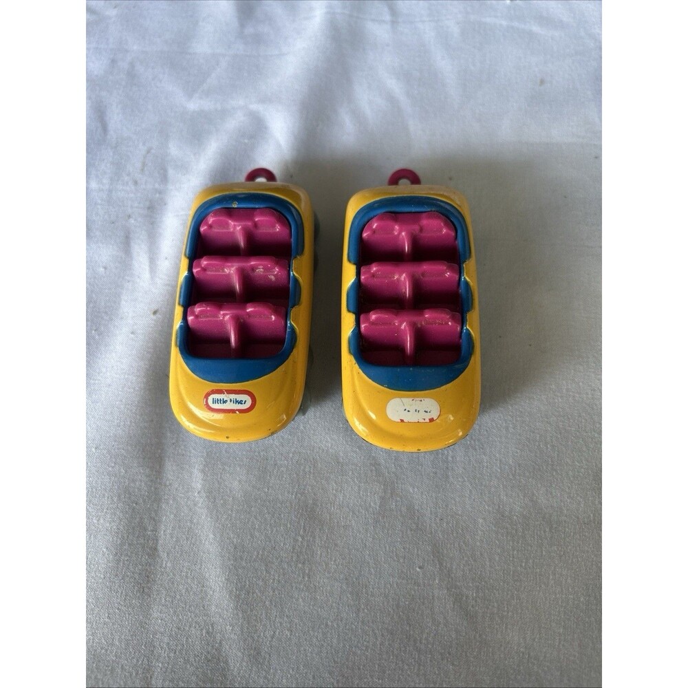 Little Tikes Rollar Coaster Passenger Cars Set Of 2- Heavily Played. Very Rare